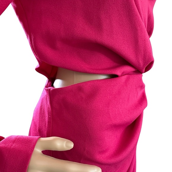 ONE33 SOCIAL Pink One Shoulder Cutout Draped Dress NWT 8 - Picture 7 of 7